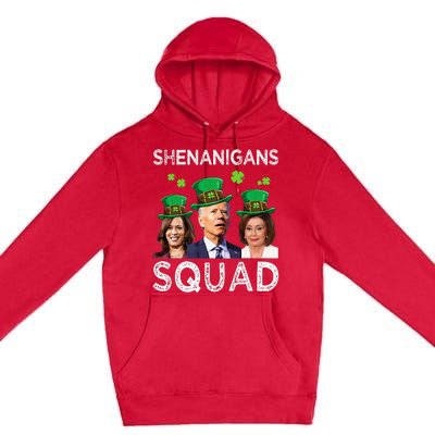 Shenanigans Squad Anti Biden Shamrock St Patrick's Day Funny  Premium Pullover Hoodie