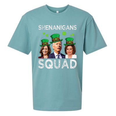 Shenanigans Squad Anti Biden Shamrock St Patrick's Day Funny  Sueded Cloud Jersey T-Shirt