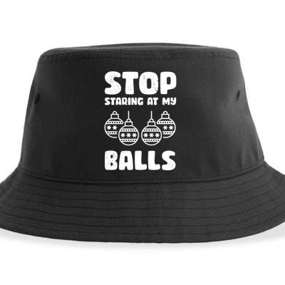 Stop Staring At My Balls Funny XMas Sustainable Bucket Hat