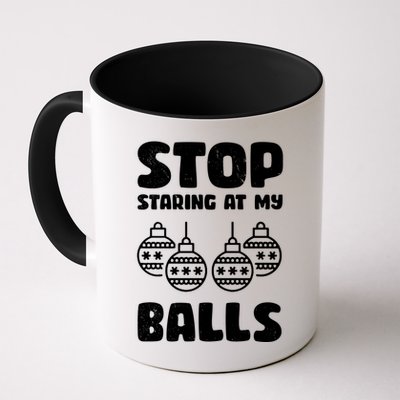 Stop Staring At My Balls Funny XMas Mug