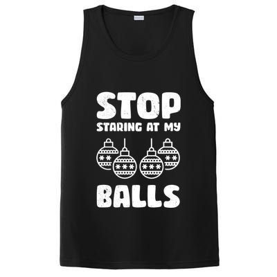 Stop Staring At My Balls Funny XMas PosiCharge Competitor Tank