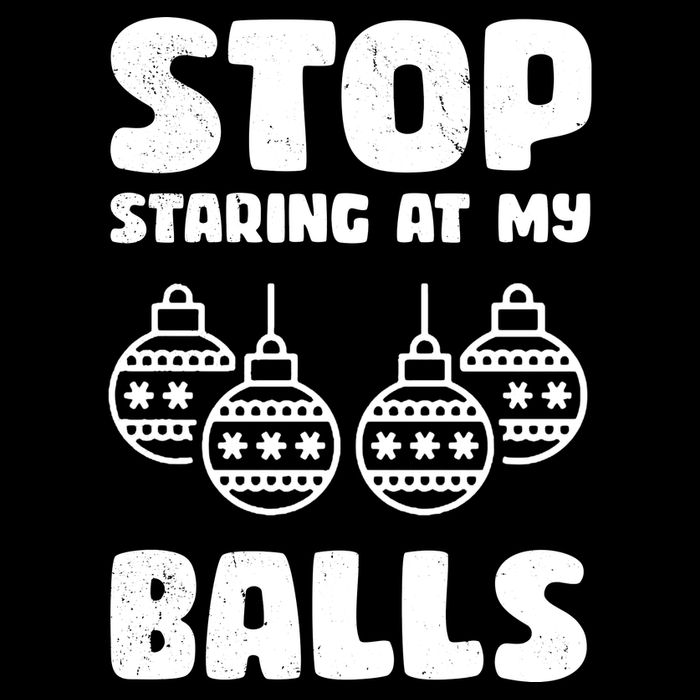Stop Staring At My Balls Funny XMas Women's Crop Top Tee