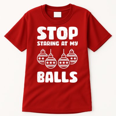 Stop Staring At My Balls Funny XMas Tall T-Shirt