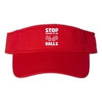 Stop Staring At My Balls Funny XMas Valucap Bio-Washed Visor