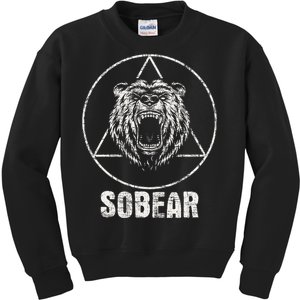 Sobear Sobriety Anniversary Sober AA NA Recovery Kids Sweatshirt