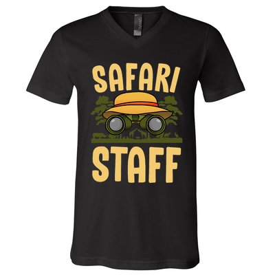 Safari Staff Art For Women Zookeeper Costume Zoo Jungle V-Neck T-Shirt