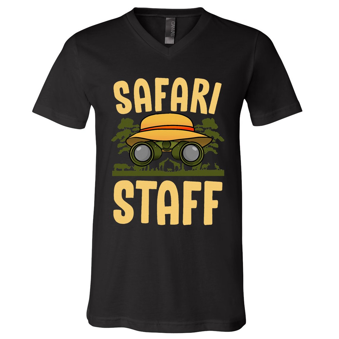 Safari Staff Art For Women Zookeeper Costume Zoo Jungle V-Neck T-Shirt
