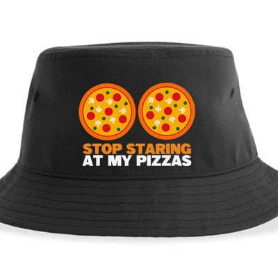 Stop Staring At My Pizza Party Women Funny Pizza Sustainable Bucket Hat