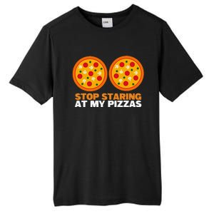 Stop Staring At My Pizza Party Women Funny Pizza Tall Fusion ChromaSoft Performance T-Shirt