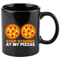Stop Staring At My Pizza Party Women Funny Pizza 11oz C Handle Ceramic Mug