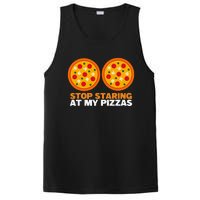 Stop Staring At My Pizza Party Women Funny Pizza PosiCharge Competitor Tank