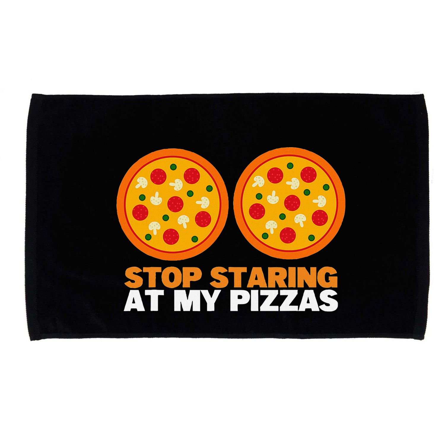 Stop Staring At My Pizza Party Women Funny Pizza Microfiber Hand Towel
