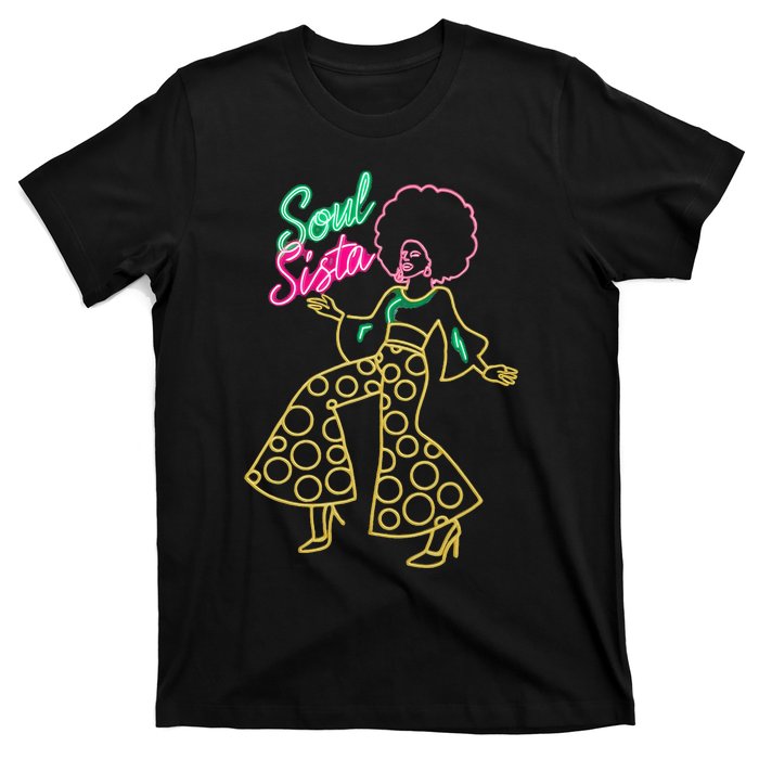 Soul Sista Afro 70s Soul Music Retro Disco Black Funk Lovers T-Shirt