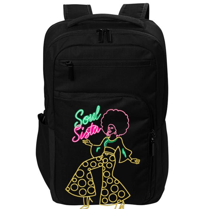 Soul Sista Afro 70s Soul Music Retro Disco Black Funk Lovers Impact Tech Backpack