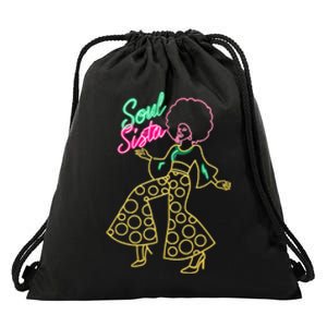 Soul Sista Afro 70s Soul Music Retro Disco Black Funk Lovers Drawstring Bag