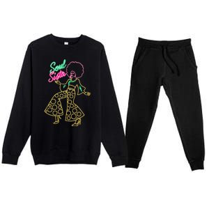 Soul Sista Afro 70s Soul Music Retro Disco Black Funk Lovers Premium Crewneck Sweatsuit Set