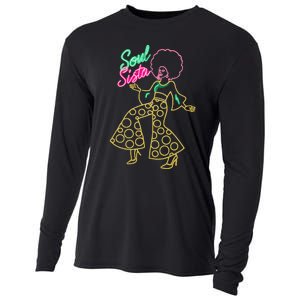 Soul Sista Afro 70s Soul Music Retro Disco Black Funk Lovers Cooling Performance Long Sleeve Crew