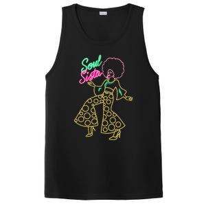 Soul Sista Afro 70s Soul Music Retro Disco Black Funk Lovers PosiCharge Competitor Tank