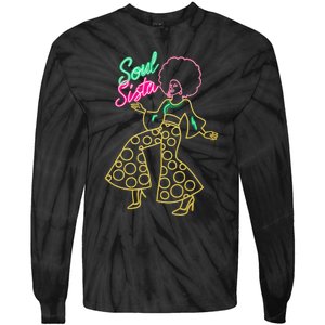 Soul Sista Afro 70s Soul Music Retro Disco Black Funk Lovers Tie-Dye Long Sleeve Shirt