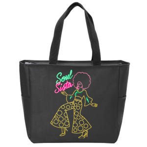 Soul Sista Afro 70s Soul Music Retro Disco Black Funk Lovers Zip Tote Bag