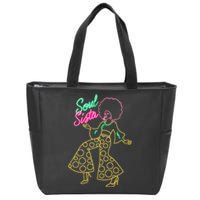 Soul Sista Afro 70s Soul Music Retro Disco Black Funk Lovers Zip Tote Bag