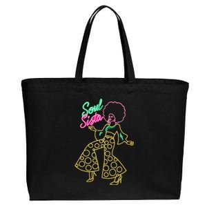 Soul Sista Afro 70s Soul Music Retro Disco Black Funk Lovers Cotton Canvas Jumbo Tote