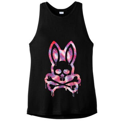 Scary Skull And Crossbones Bad Rabbit Horror Bunny Halloween Ladies PosiCharge Tri-Blend Wicking Tank