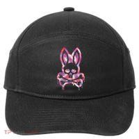 Scary Skull And Crossbones Bad Rabbit Horror Bunny Halloween 7-Panel Snapback Hat