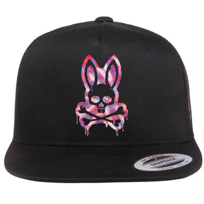 Scary Skull And Crossbones Bad Rabbit Horror Bunny Halloween Flatbill Hat