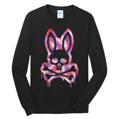 Scary Skull And Crossbones Bad Rabbit Horror Bunny Halloween Tall Long Sleeve T-Shirt