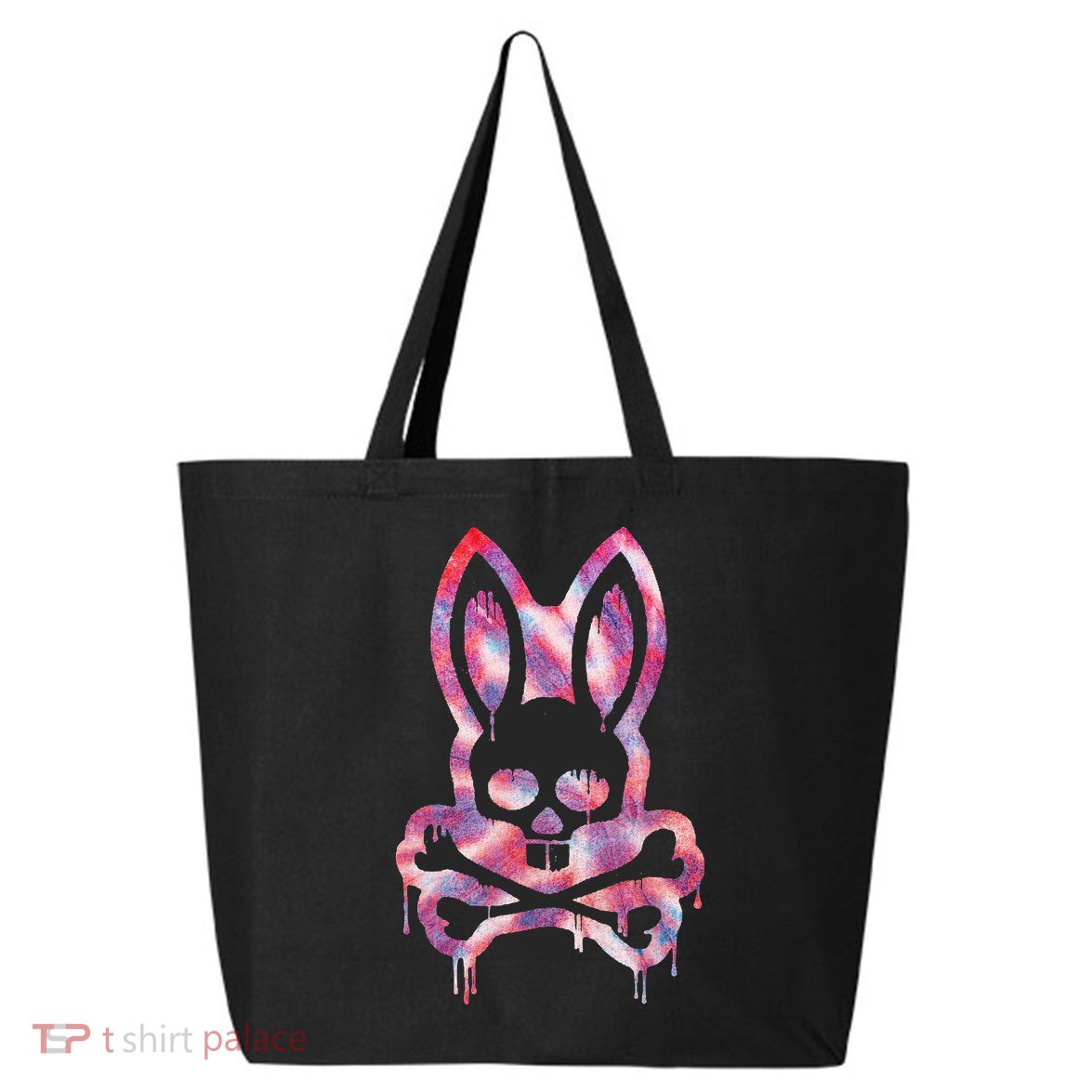 Scary Skull And Crossbones Bad Rabbit Horror Bunny Halloween 25L Jumbo Tote