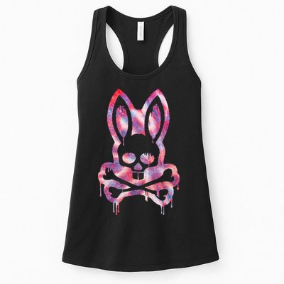 Scary Skull And Crossbones Bad Rabbit Horror Bunny Halloween Womens Tank Top
