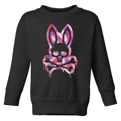 Scary Skull And Crossbones Bad Rabbit Horror Bunny Halloween Toddler Sweatshirt