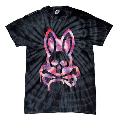 Scary Skull And Crossbones Bad Rabbit Horror Bunny Halloween Tie-Dye T-Shirt