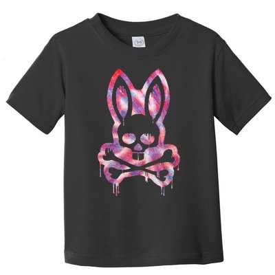 Scary Skull And Crossbones Bad Rabbit Horror Bunny Halloween Toddler T-Shirt