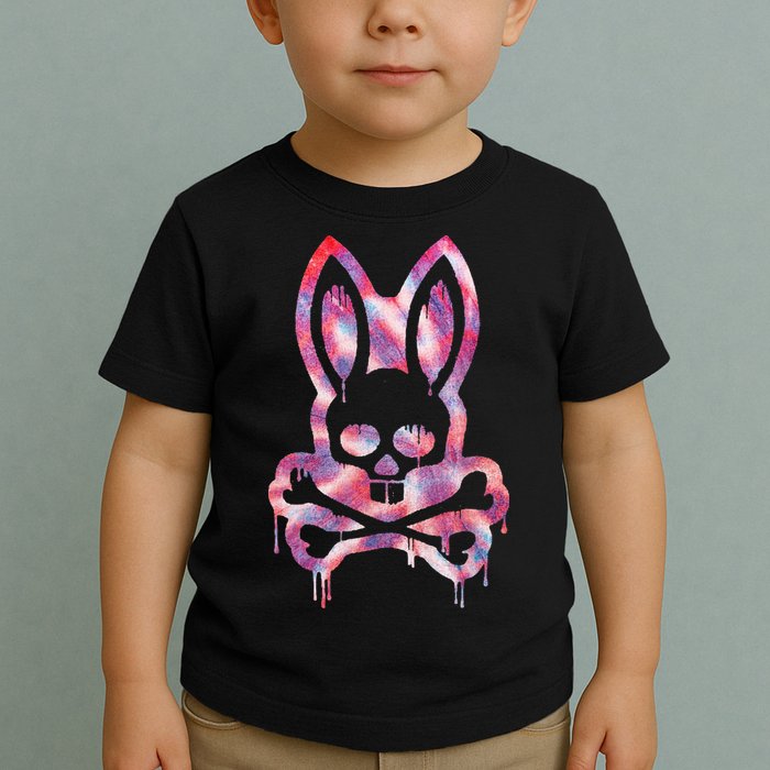 Scary Skull And Crossbones Bad Rabbit Horror Bunny Halloween Toddler T-Shirt