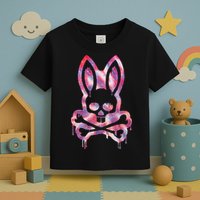 Scary Skull And Crossbones Bad Rabbit Horror Bunny Halloween Toddler T-Shirt