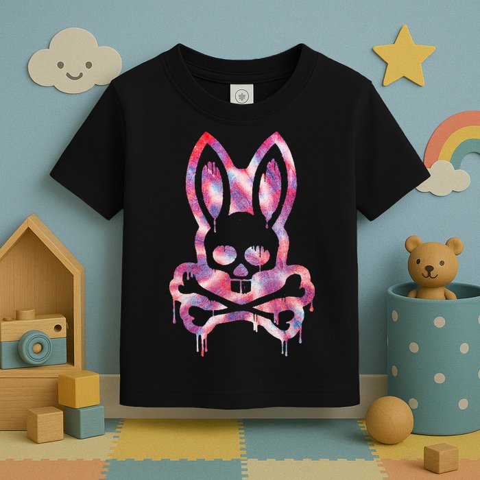 Scary Skull And Crossbones Bad Rabbit Horror Bunny Halloween Toddler T-Shirt