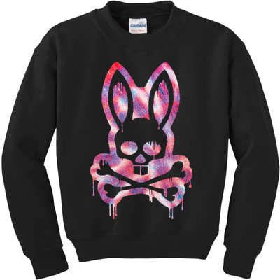 Scary Skull And Crossbones Bad Rabbit Horror Bunny Halloween Kids Sweatshirt