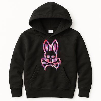 Scary Skull And Crossbones Bad Rabbit Horror Bunny Halloween Kids Hoodie