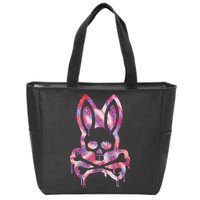 Scary Skull And Crossbones Bad Rabbit Horror Bunny Halloween Zip Tote Bag