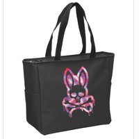Scary Skull And Crossbones Bad Rabbit Horror Bunny Halloween Zip Tote Bag