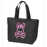 Scary Skull And Crossbones Bad Rabbit Horror Bunny Halloween Zip Tote Bag