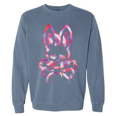 Scary Skull And Crossbones Bad Rabbit Horror Bunny Halloween Garment-Dyed Sweatshirt