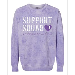 Support Squad Alzheimers Awareness Heart Ribbon Colorblast Crewneck Sweatshirt