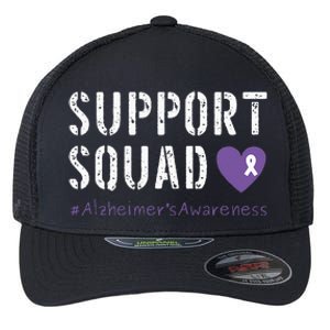 Support Squad Alzheimers Awareness Heart Ribbon Flexfit Unipanel Trucker Cap