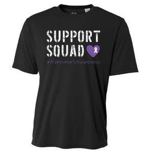 Support Squad Alzheimers Awareness Heart Ribbon Cooling Performance Crew T-Shirt