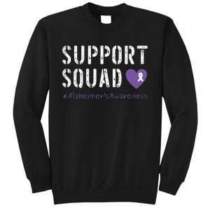 Support Squad Alzheimers Awareness Heart Ribbon Sweatshirt