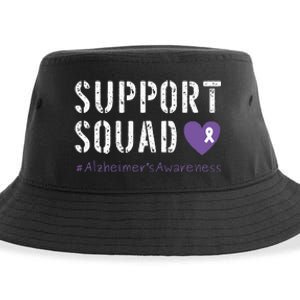 Support Squad Alzheimers Awareness Heart Ribbon Sustainable Bucket Hat