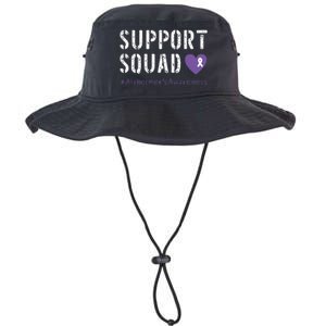 Support Squad Alzheimers Awareness Heart Ribbon Legacy Cool Fit Booney Bucket Hat